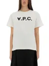 A.p.c. A. P.c. Flocked-logo Cotton T-shirt In White