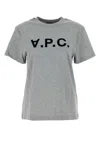 Apc Logo Print Cotton Jersey T-shirt In Grey