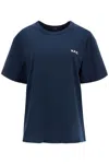 Apc T-shirt In Cotone Biologico Blu Scuro Con Logo Ricamato In Blue