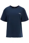 Apc T-shirt In Cotone Biologico Blu Scuro Con Logo Ricamato In Blue
