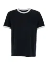 Apc A.p.c. Men Black Crewneck T-shirt With Contrasting Details In Cotton Man In Black
