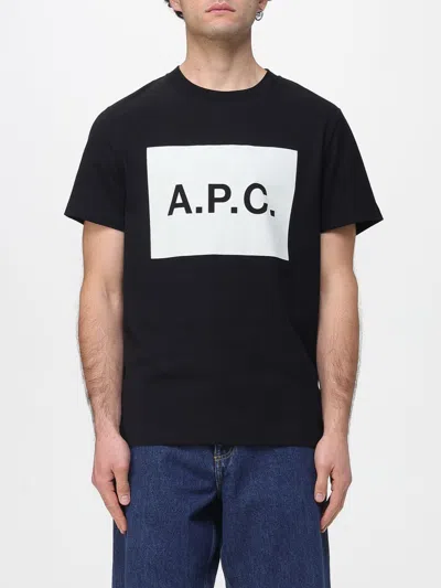 Apc A.p.c. Logo-detail Crewneck T-shirt In Black
