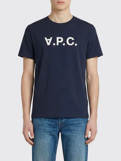 A.p.c. A. P.c. T-shirt Men Color Blue In Animal Print