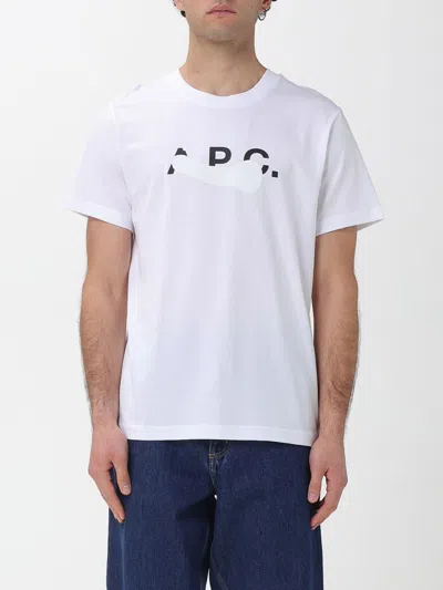 Apc A.p.c. Men T-shirt With Logo In White