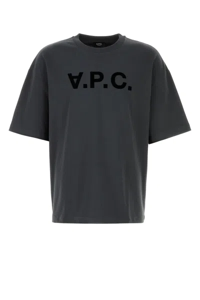 Apc Graphite Cotton Oversize T-shirt In Gray