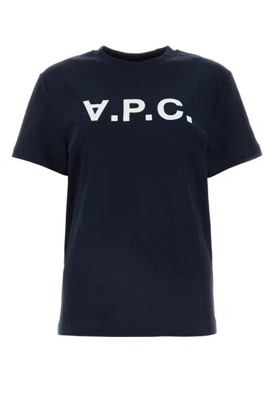 APC A.P.C. MIDNIGHT BLUE COTTON T-SHIRT