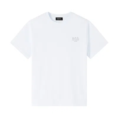 Apc T-shirt Standard Rue Madame In Ali Blanc Bleu Ciel