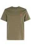 Apc Logo-embroidered Cotton-jersey T-shirt In Green