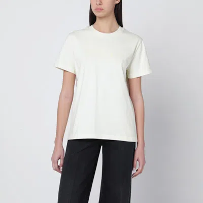 Apc A.p.c. T-shirt With Crew Neck In Ecru With Logo In Neutral