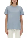 Apc A.p.c. Logo Printed Crewneck T-shirt In Azure