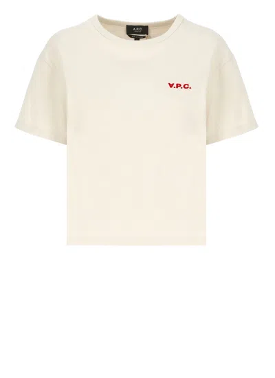 Apc T-shirt With Logo In Beige
