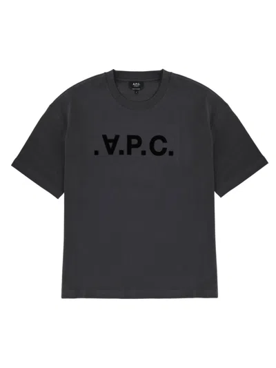 A.p.c. Women T-shirt With Logo In Gray