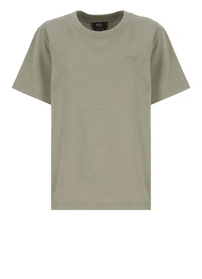 Apc T-shirt With Logo In Green