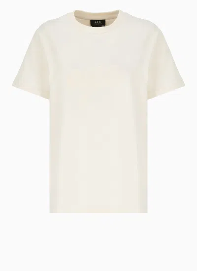 Apc T-shirt With Logo In Neutrals