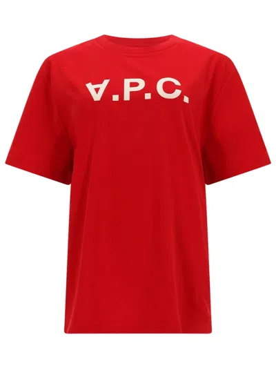 A.p.c. T Shirt With Logo In Red