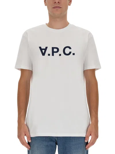 Apc T-shirt With V.p.c Logo In Blue