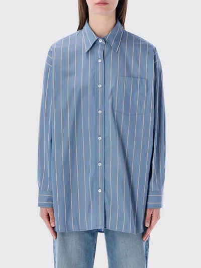 Apc A.p.c. Striped Cotton Shirt In Blue