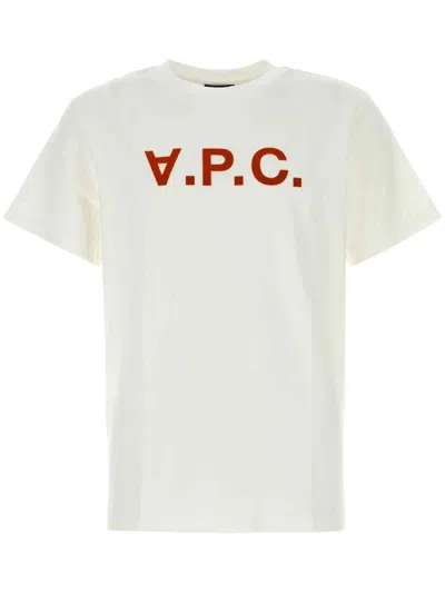 Apc A.p.c. T-shirts And Polos In Blanc/terracotta