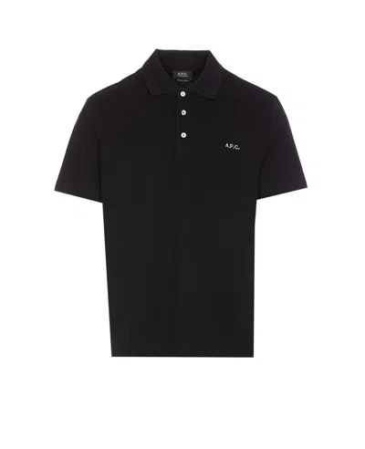 Apc A.p.c. Men Standard Logo Polo In Black