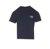 Apc Logo-embroidered Cotton T-shirt In Blue