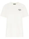Apc Logo Embroidered Organic Cotton T-shirt In White Dark Navy