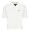 Apc Cropped Short-sleeved Cotton Polo In White