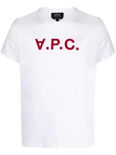 Apc A.p.c. T-shirts And Polos White In Blanc/rouge