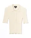 Apc A.p.c. Danae Rib Knit Polo Shirt In Blue