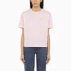 Apc Cotton Crew-neck T-shirt With Front Print In Pink