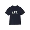 Apc Logo Cotton T-shirt In Blue