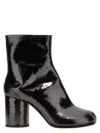 Apc Tabi Broken Mirror Ankle Boots In Faux Noir