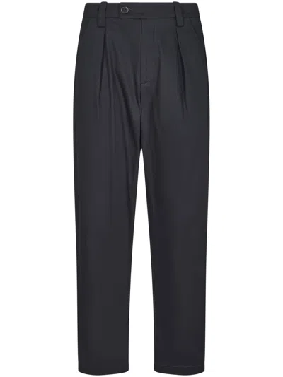 APC A.P.C. TAILORED BLACK TROUSERS WITH PLEATED FRONT AND RELAXED FIT