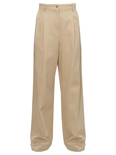 A.p.c. Beige Ginny Loose Fit Biological Cotton Chinos In Neutral