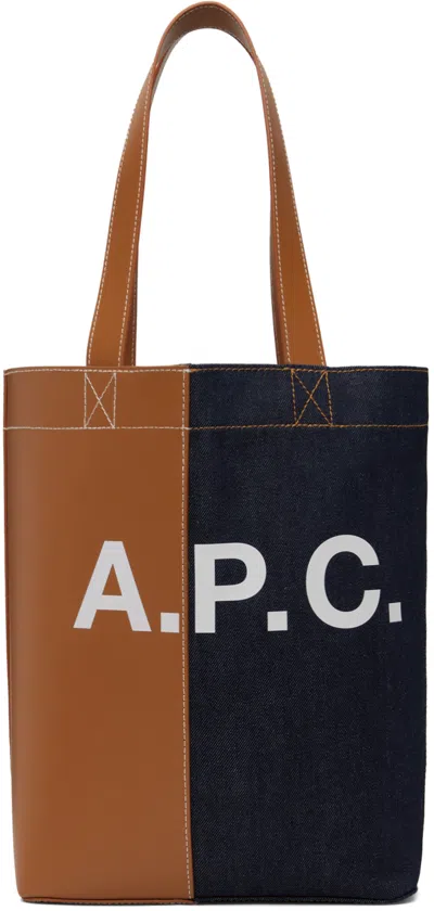 APC タン＆ネイビー AXEL N/S トートバッグ