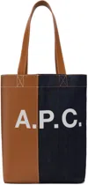 Apc A.p.c. Logo Printed Panelled Shoulder Bag In Caf Caramel