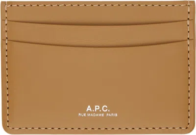 Apc Tan André Card Holder In Cau Peanut