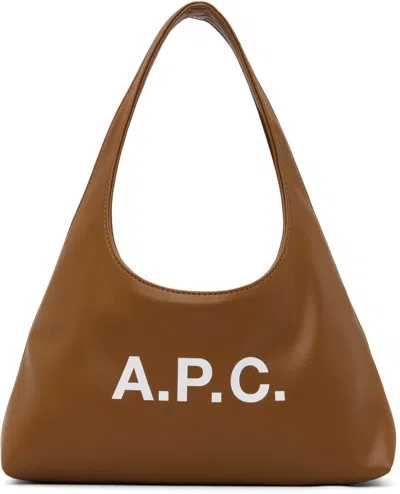 A.p.c. Tan Baby Ninon Shoulder Bag In Brown
