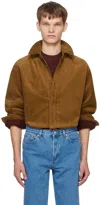 Apc Tan Bobby Shirt In Cag Tobacco