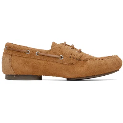 A.p.c. Tan Camille Boat Shoes In Multi