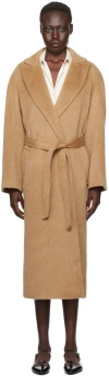 A.p.c. Wool-blend Belted Coat In Cab Camel