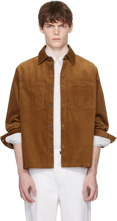 Apc Tan Leon Overshirt In Brown