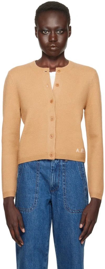 Apc Tan Mila Cardigan In Cab Camel