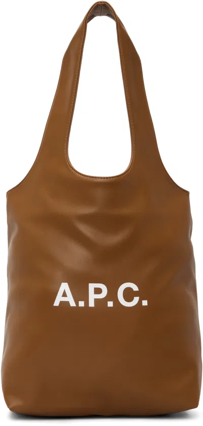 Apc Tan Ninon Small Tote In Brown