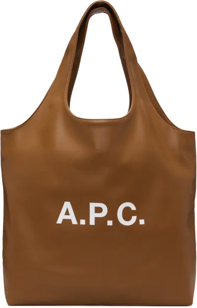 A.p.c. Tan Ninon Tote In Brown
