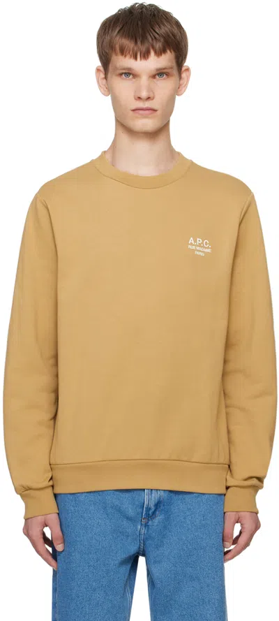 Apc Tan Standard 'rue Madame' Sweatshirt In Tbl Dark Beige/ecru