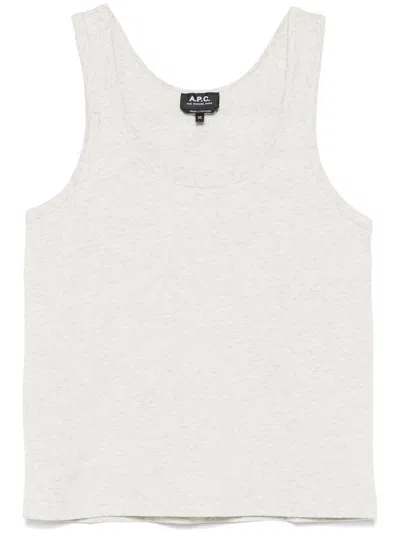 Apc A.p.c. Tank Top With Round Neckline In White