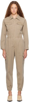 Apc Taupe Danica Denim Jumpsuit In Bae Taupe