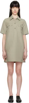 Apc A.p.c. A-line Dress With Front Button Placket In Kae Gray Green