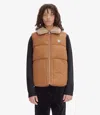 Apc Reversible Shearling Collar Vest Jacket In Dark Beige