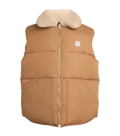 Apc Teddy Reversible Gilet In Brown